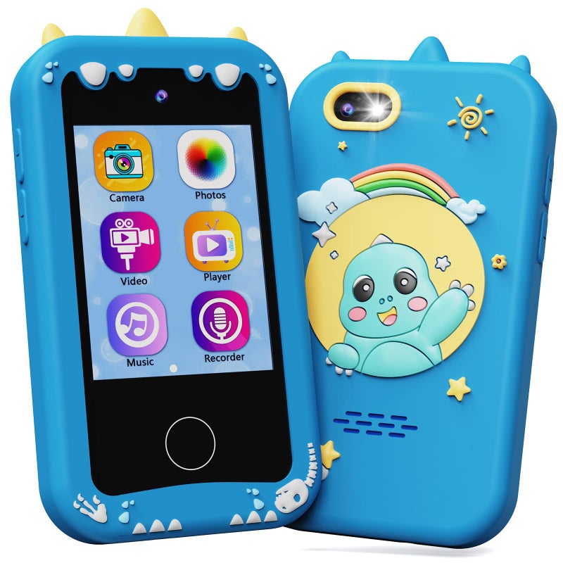 KOKODI Kids Smart Phone Touchscreen HD Dual Camera Cell Phone for Kids Christmas Birthday Gifts Dinosaur Child Play Phone for Boys 310 Travel Toy Preschool Learning Education Toy - Image 3