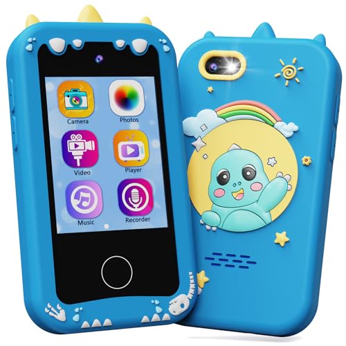 KOKODI Kids Smart Phone Touchscreen HD Dual Camera Cell Phone for Kids Christmas Birthday Gifts Dinosaur Child Play Phone for Boys 310 Travel Toy Preschool Learning Education Toy - Image 1