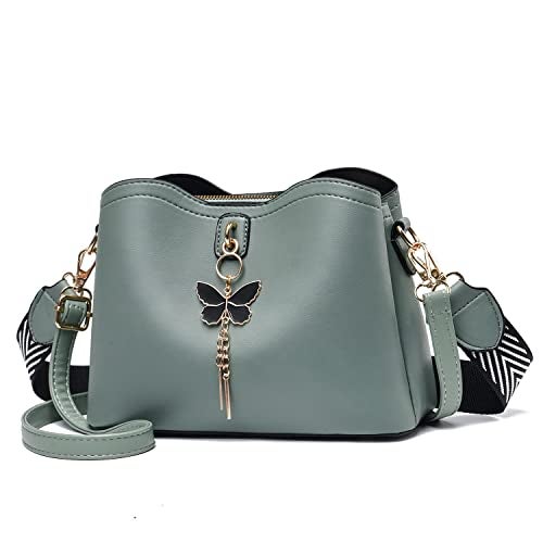 Xiaoyu Small Crossbody Bags for Women Fashion Purses for Teenage Girls Lightweight Handbags Shoulder Bag (Green) - Image 1