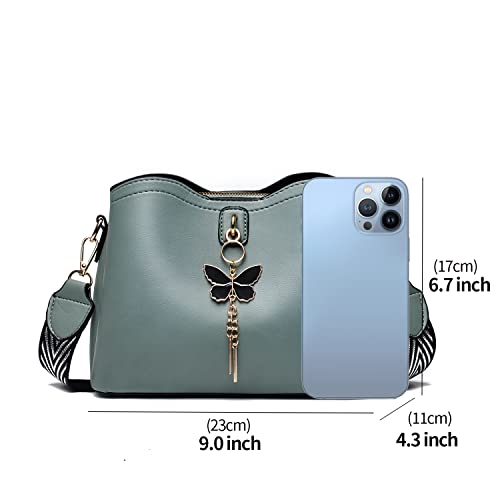 Xiaoyu Small Crossbody Bags for Women Fashion Purses for Teenage Girls Lightweight Handbags Shoulder Bag (Green) - Image 2