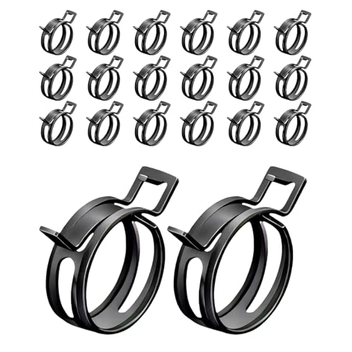 Wevdn 20PCS 38 ID Spring Band Type Clamps 10mm Manganese Steel Fuel Line Pipe Spring Hose Clip Low Pressure Air Clip Vacuum Hose Water Pipe Silicone Tube Clamps Fasteners - Image 1
