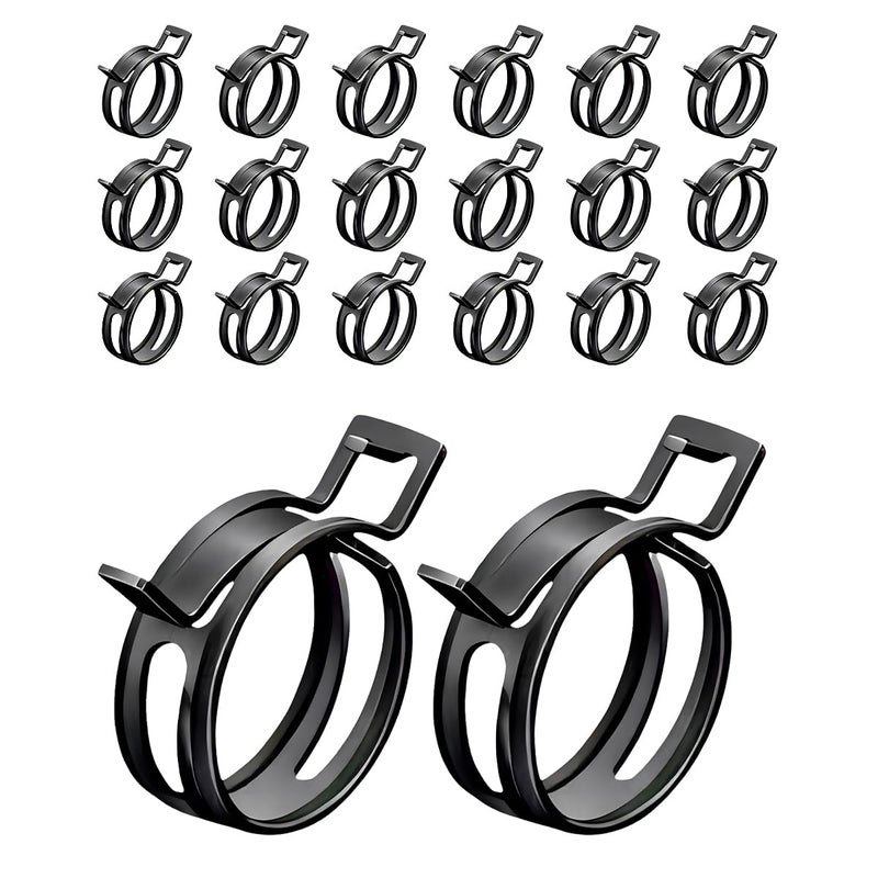 Wevdn 20PCS 38 ID Spring Band Type Clamps 10mm Manganese Steel Fuel Line Pipe Spring Hose Clip Low Pressure Air Clip Vacuum Hose Water Pipe Silicone Tube Clamps Fasteners - Image 3