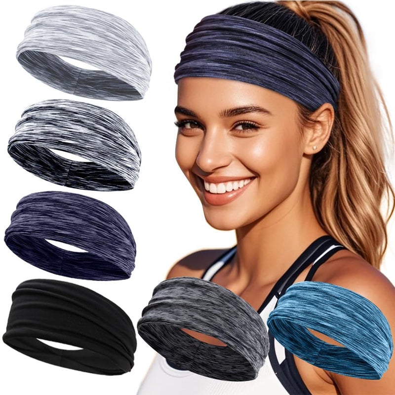 TERSE Sweat Bands Headbands for Women: Workout Headbands for Women Non Slip, Sweatbands for Sports Yoga Running - Image 1