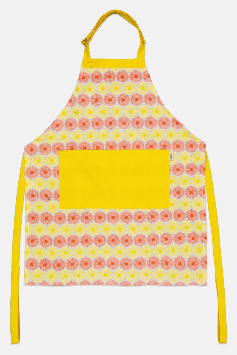 Sttelli Allover Print Adjustable Kitchen Apron, Yellow Combo - Image 1