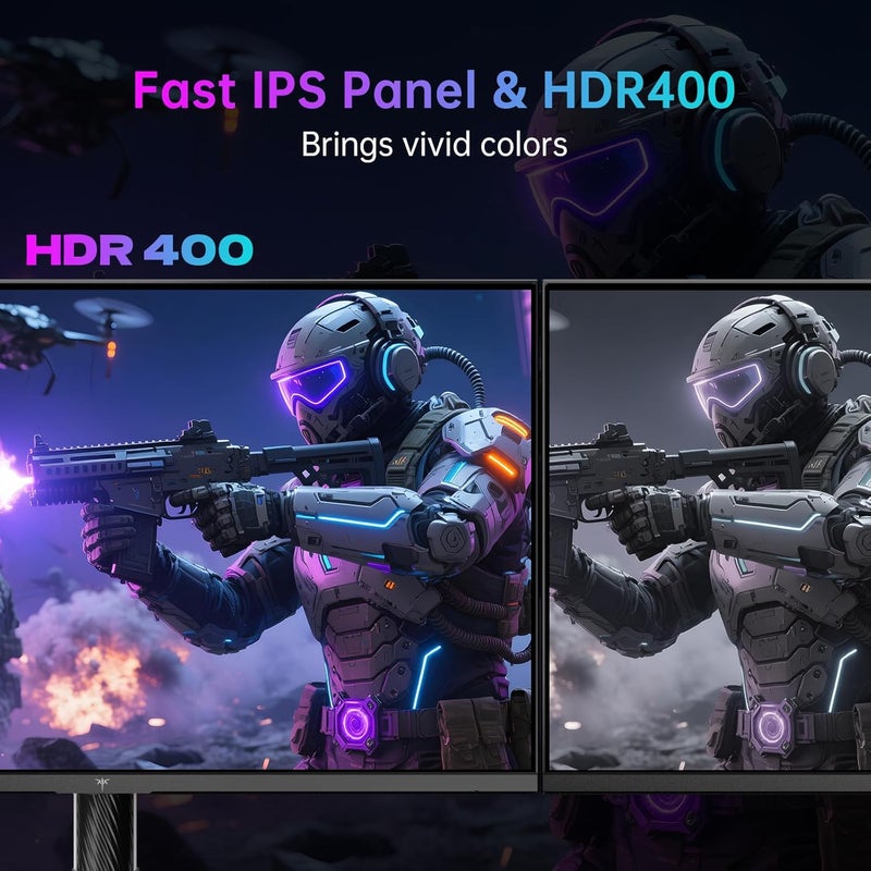 KTC 27 Inch 4K Gaming Monitor, Dual Mode UHD 160Hz & FHD 320Hz, Fast IPS, HDR400, Adaptive Sync, HDMI 2.1 & DP 1.4, 90W Type-C, Height Adjustment PC Monitor, VESA, KVM Support, H27P6 - Image 5