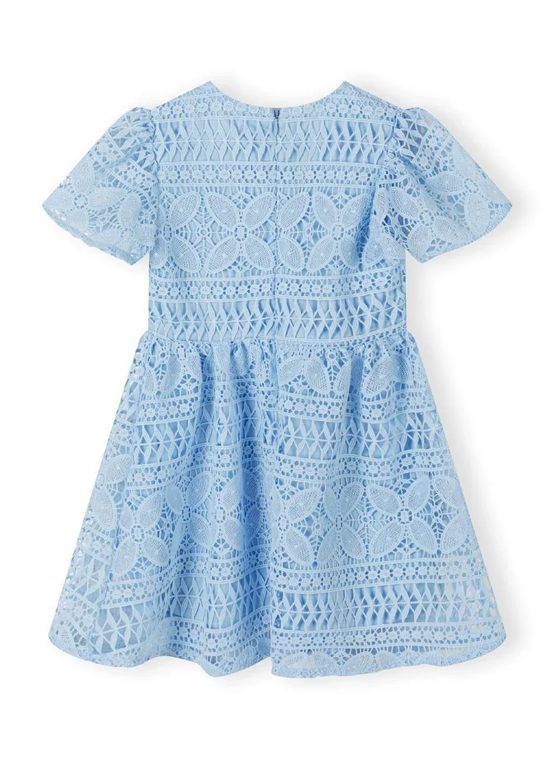 مينوتي Kids Girls Flare Sleeve Dress With Circle Skirt