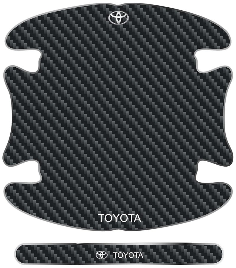 BIG FLAG 3D Gel Type Car Door Carbon Fiber Handle Cup and Handle Stripe Scratch Guard Sticker Universal for Specific Brand (Pack of 8) (3DDRSTCFSQVAR) (T0Y0TA)