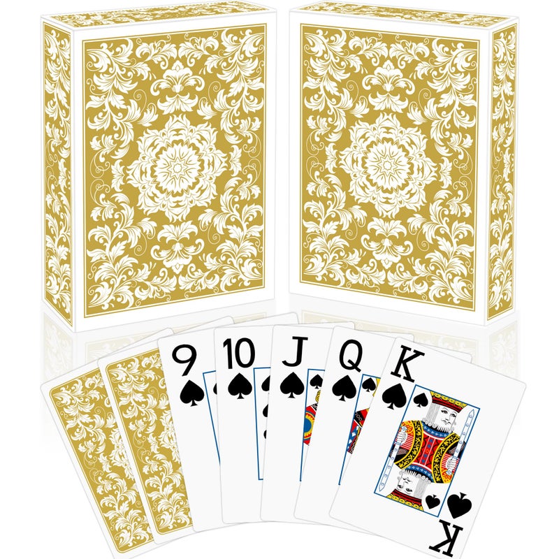 Metsyth Playing CardsDeck of Cards 2 PackPoker Cards SetJumbo Large Print Playing Cards for Adults SeniorsCard Games for Family Game Night Party Casino Magic Gold - Image 3