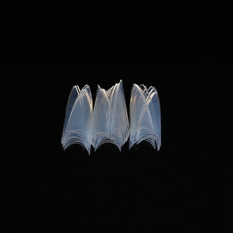 False Nail Tips: 500 Total Pieces 10 Different Sizes - Ultra-Thin Curve Tips Perfect Fit Transparent Stiletto Nail Art Tips for Professional Salons Nail Art Artists And Home Manicure Use - Image 1