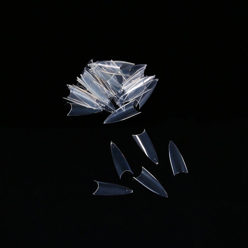 False Nail Tips: 500 Total Pieces 10 Different Sizes - Ultra-Thin Curve Tips Perfect Fit Transparent Stiletto Nail Art Tips for Professional Salons Nail Art Artists And Home Manicure Use - Image 4