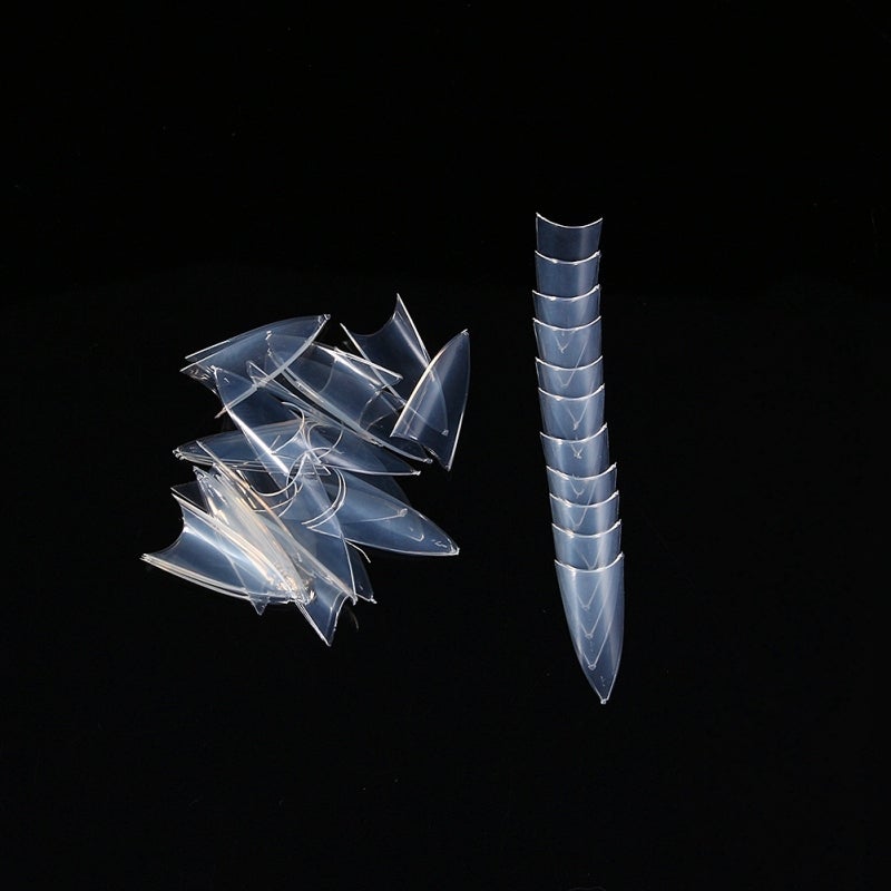 False Nail Tips: 500 Total Pieces 10 Different Sizes - Ultra-Thin Curve Tips Perfect Fit Transparent Stiletto Nail Art Tips for Professional Salons Nail Art Artists And Home Manicure Use - Image 5