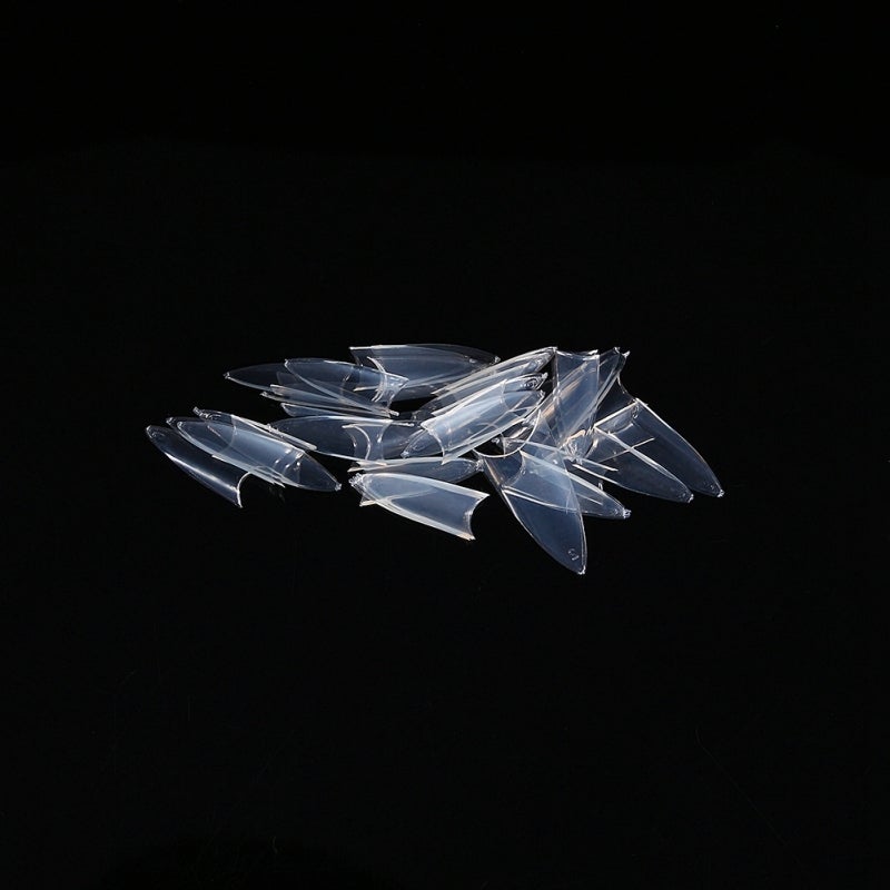False Nail Tips: 500 Total Pieces 10 Different Sizes - Ultra-Thin Curve Tips Perfect Fit Transparent Stiletto Nail Art Tips for Professional Salons Nail Art Artists And Home Manicure Use - Image 2