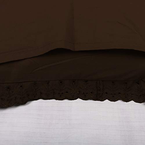VHC 100% Cotton Lace Pillow Cover/Case Set (Pack of 2) -Coffee Brown - Image 5