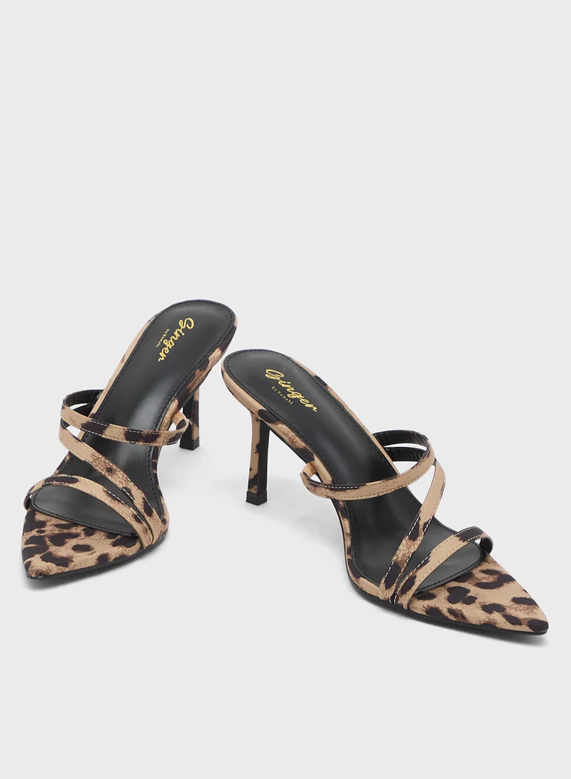 Ginger High Heel Triple Stap Mule