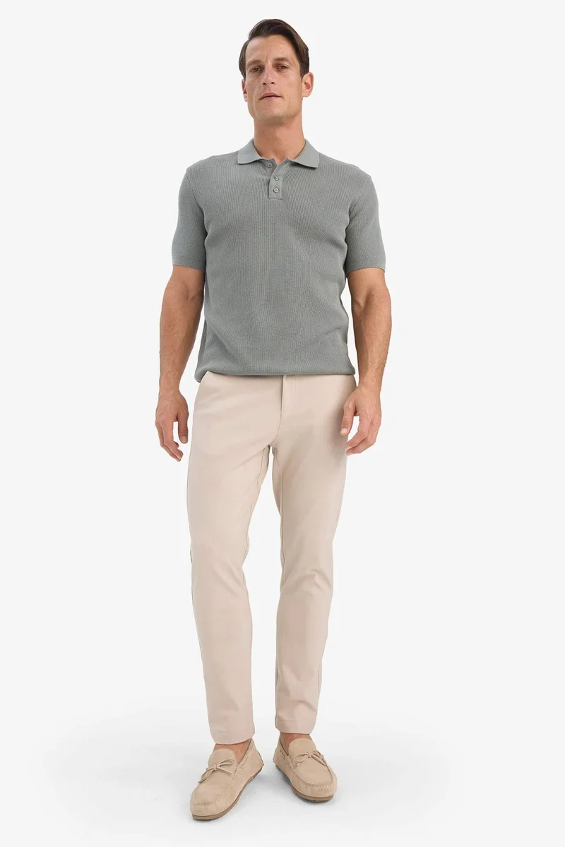 Defacto  Tailored Fit Straight Leg Stretch Trousers for Men | Best Price UAE