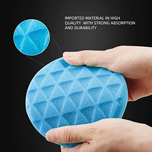 SPTA مجموعة وسادات تلميع SPTA 10 قطع، وسادات تلميع كبيرة الحجم 7 بوصات، مجموعة وسادات إسفنجية لتلميع السيارات مع لوحة خلفية 5/8"-11 لتلميع الشمع للسيارات - Image 3