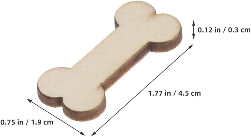 50pcs Dog Bone Shaped Wooden Cutouts for DIY Crafts Sturdy Plain Wood for Jewelry Crafting Home Decoration Party Decorations and Embellishments - Image 2