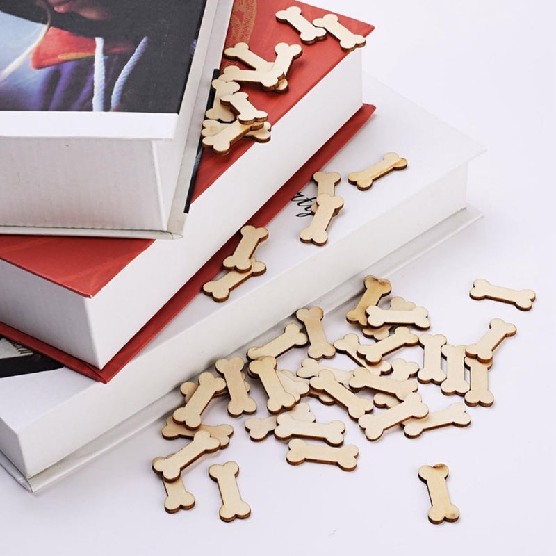 50pcs Dog Bone Shaped Wooden Cutouts for DIY Crafts Sturdy Plain Wood for Jewelry Crafting Home Decoration Party Decorations and Embellishments - Image 5