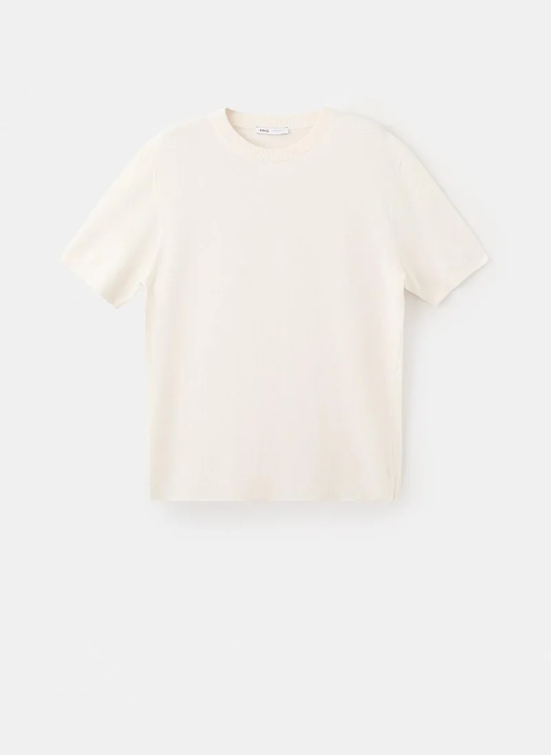 Mango Man 04-MARFIL Regular-Fit Knit T-Shirt for Men | Best Price UAE