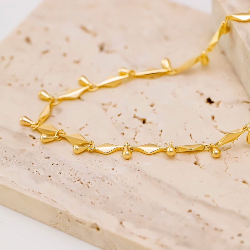 MTMY Beads Choker Necklace,14K Gold Plated Dainty Beaded Chain Choker Necklace Delicate Fashion Jewelry Gift for Women(water drop) - Image 5
