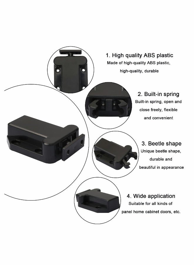 Touch Release Catch Latch, Black Push To Open Catch Lock With Automatic Pop-up Function Cabinet Lock, ABS Push Latch For Cupboard And Drawer - Image 5