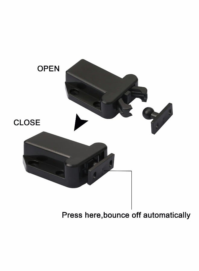 Touch Release Catch Latch, Black Push To Open Catch Lock With Automatic Pop-up Function Cabinet Lock, ABS Push Latch For Cupboard And Drawer - Image 4
