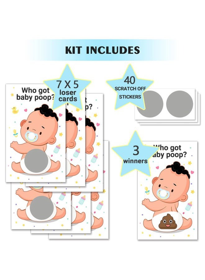 Zuoziosx Baby Shower Games 38 Raffle Cards, Decorations, Dirty Diaper Scratch Off Game, Baby Shower Activity and Idea, Fun and Easy to Play - Image 2
