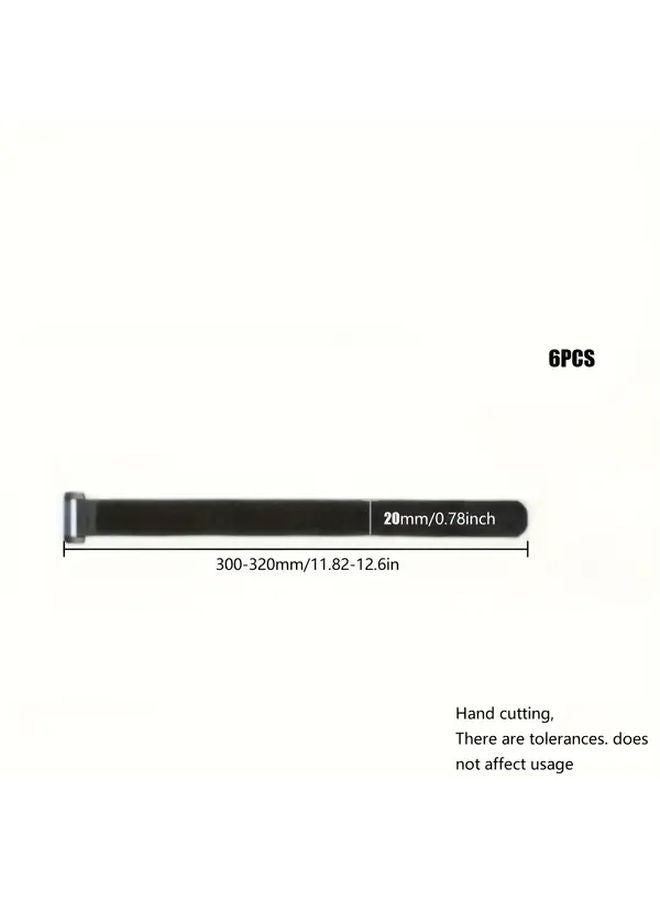 6 Pcs Reversible Hook and Loop Straps Self Adhesive Ties 11 82 Inches Cargo Storage - Image 1