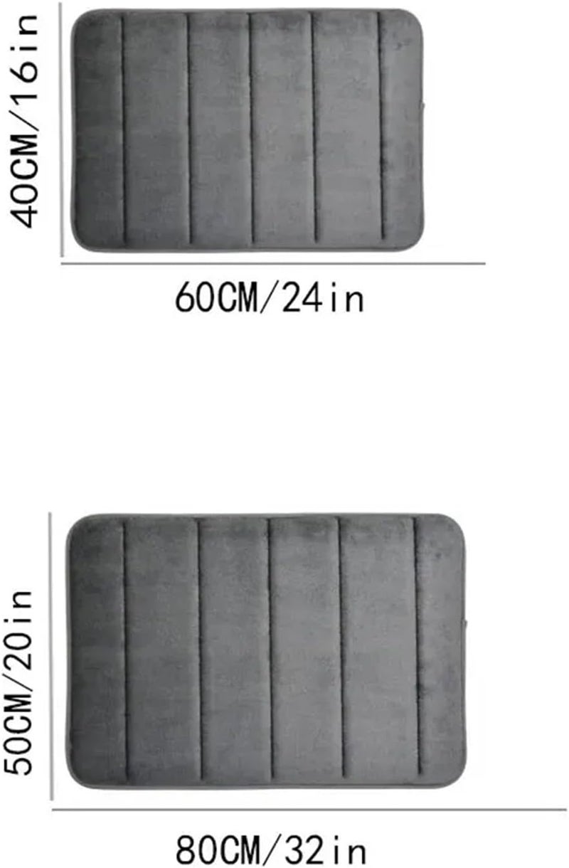 سجادات حمام من نوع Memory Foam: بطانية استحمام ناعمة ومريحة، تمتص الرطوبة (لون أزرق داكن، مقاس 400 مم × 600 مم) - Image 2