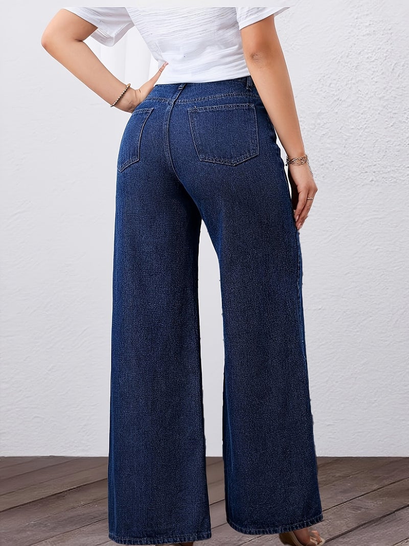 High-Waisted Wide-Leg Jeans Are a Trendy Staple for Stylish Women - Image 3