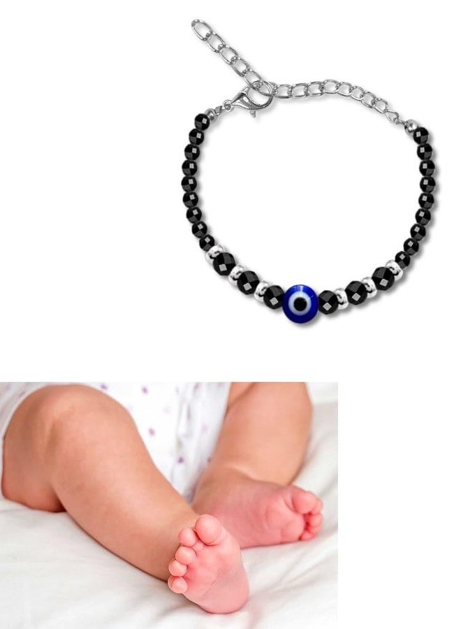 Bigwheels JAA0024 Black Crystal Beads/Stone Single Evil Eye Toddlers/Kids Nazariya Foot/Leg Payal Chain Anklets/Bracelet For 1 Years To 5 Years New Born Baby Boys & Girls - Image 2