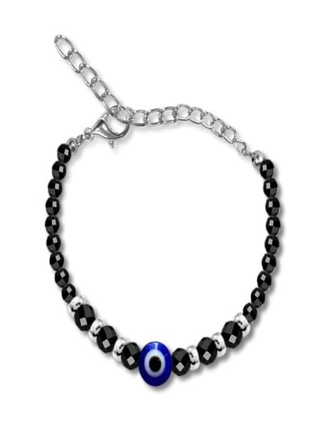 Bigwheels JAA0024 Black Crystal Beads/Stone Single Evil Eye Toddlers/Kids Nazariya Foot/Leg Payal Chain Anklets/Bracelet For 1 Years To 5 Years New Born Baby Boys & Girls - Image 1