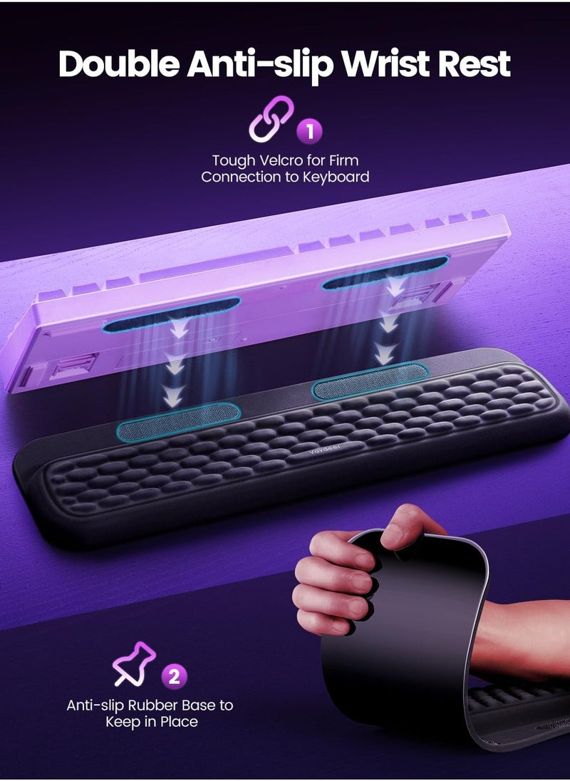 Keyboard Wrist Rest, Full Mechanical Keyboard Support Pad, Desk Ergonomic Cushion for Computer Typing Office Work Home Gaming, Soft Memory Foam Relief Repair Arm Palm Hand Wrist Pain Gift - Image 2