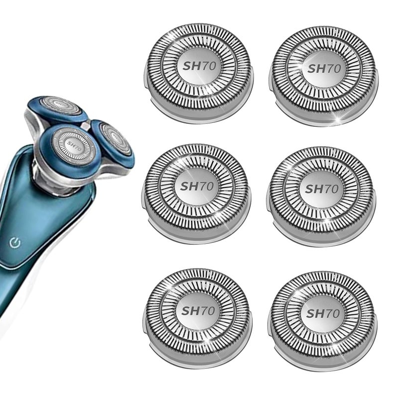 TGSBHIO SH70/71 Replacement Heads Blades Fit for Philips Norelco Series 7000, New Upgraded SH70 Double Blades for norelco 7000 Replacement Heads - Image 1