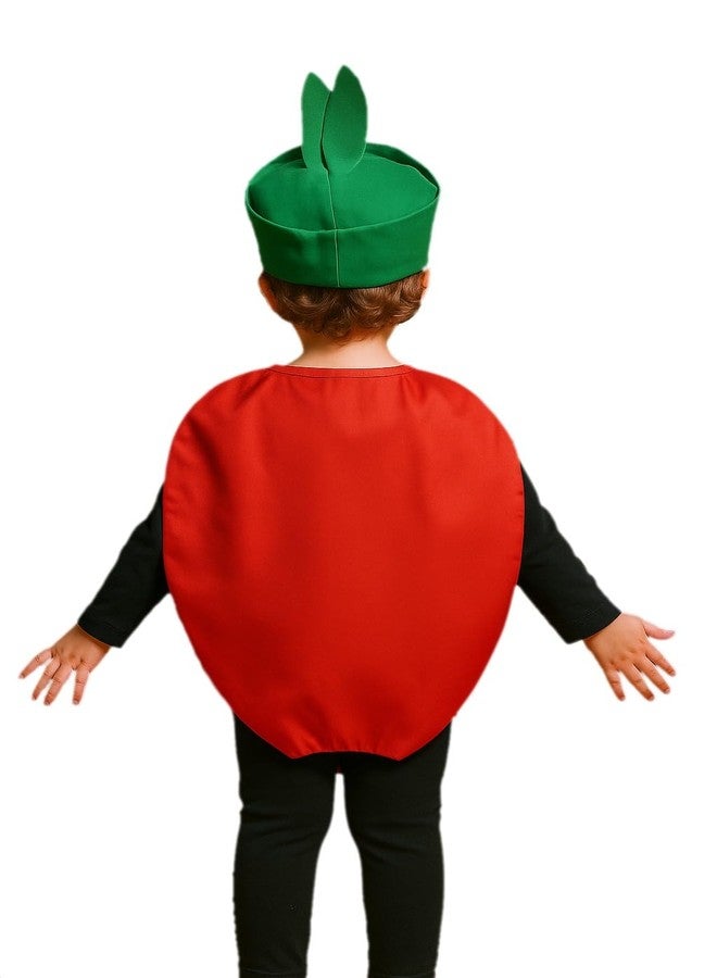 QuickBazaar Fruits & Vegetable Cutout Costume for Kids/Apple, Mango, Banana, Carrot, Brinjal, Tomato, Watermelon & More/Perfect for Fancy Dress Costume & Stage Shows (Apple Cutout, 5-6 Years) - Image 2