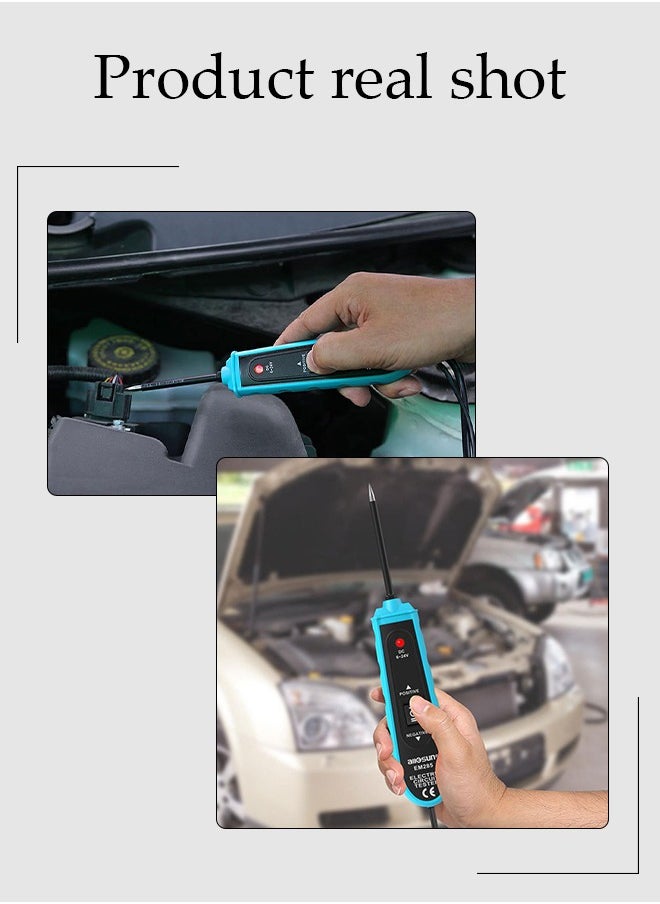Automotive Electric Circuit Tester with Test Light, Circuit Detector with Cable, Auto Short Tester, Voltage Polarity Tester, Car Electrical Test Tool for 6-24V DC Vehicle