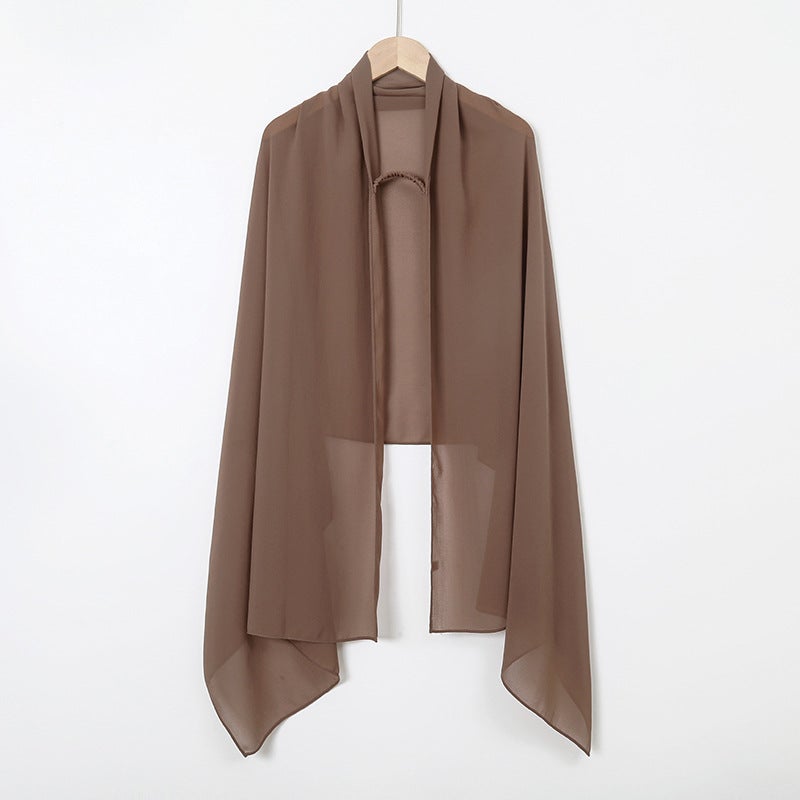 New Fashion Convenient One-Piece Headscarf Pearl Chiffon Material Closed Toe Scarf With Elastic Band Adjustable - Image 5