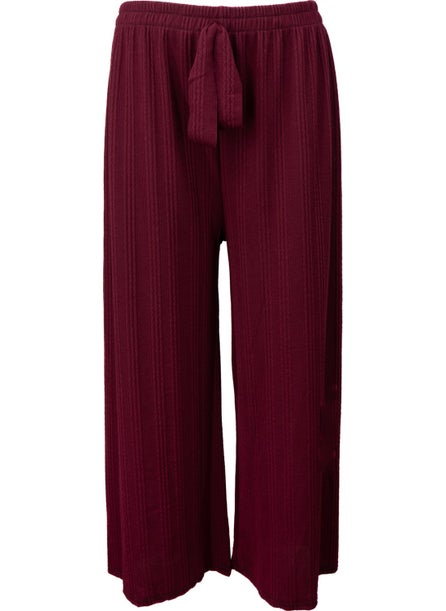 Oppland Women's Winter Trousers Cotton Twist Fabric Elastic Waist Hair Knitted Model Lycra Wide Leg  - Image 1