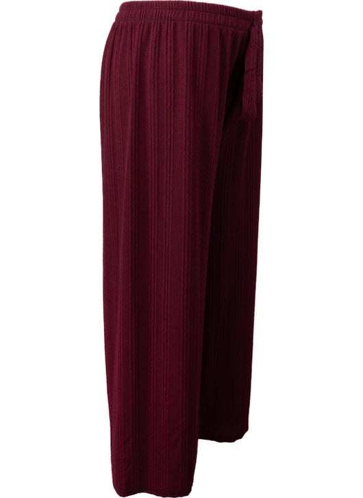 Oppland Women's Winter Trousers Cotton Twist Fabric Elastic Waist Hair Knitted Model Lycra Wide Leg  - Image 3