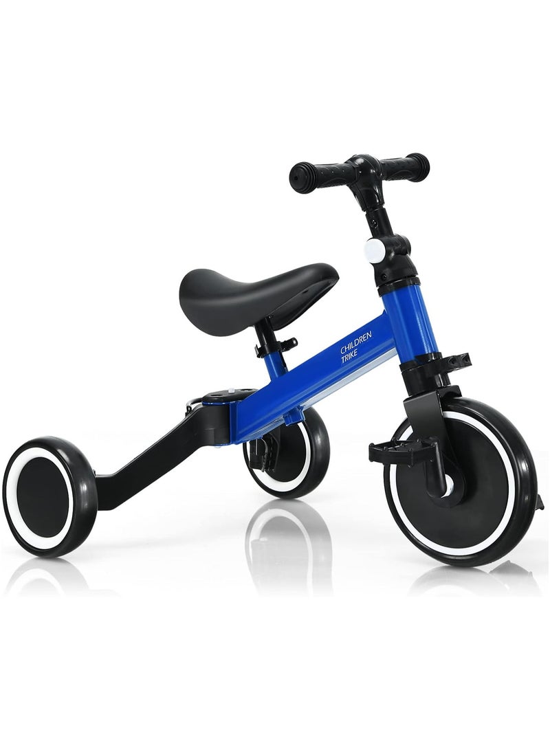 Kimaya 3-in-1 Baby Tricycle with 3 Wheels, Kids Pedal Tricycle for 1-4 Years Old, Toddler Tricycle for Indoor-Outdoor, Balance Bike with Removable Pedal for Boys and Girls (Blue)  - Image 1