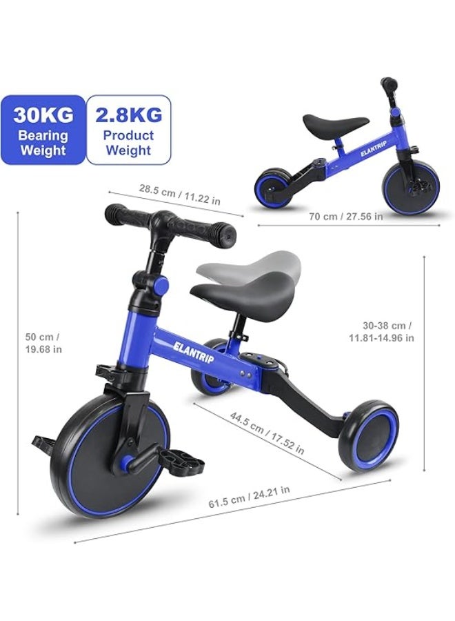 Kimaya 3-in-1 Baby Tricycle with 3 Wheels, Kids Pedal Tricycle for 1-4 Years Old, Toddler Tricycle for Indoor-Outdoor, Balance Bike with Removable Pedal for Boys and Girls (Blue)  - Image 5
