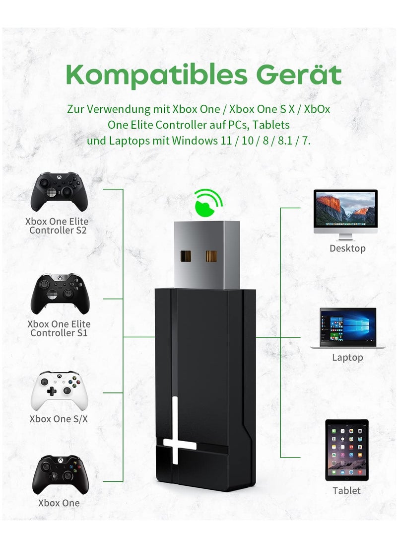 SOLARAE X box Controller Bluetooth Adapter, Wireless Adapter Compatible with X box One, Elite Series, X box One X, X box One S Controller, X box Controller Wireless Adapter for Windows 11, 10, 8, 8.1 - Image 2