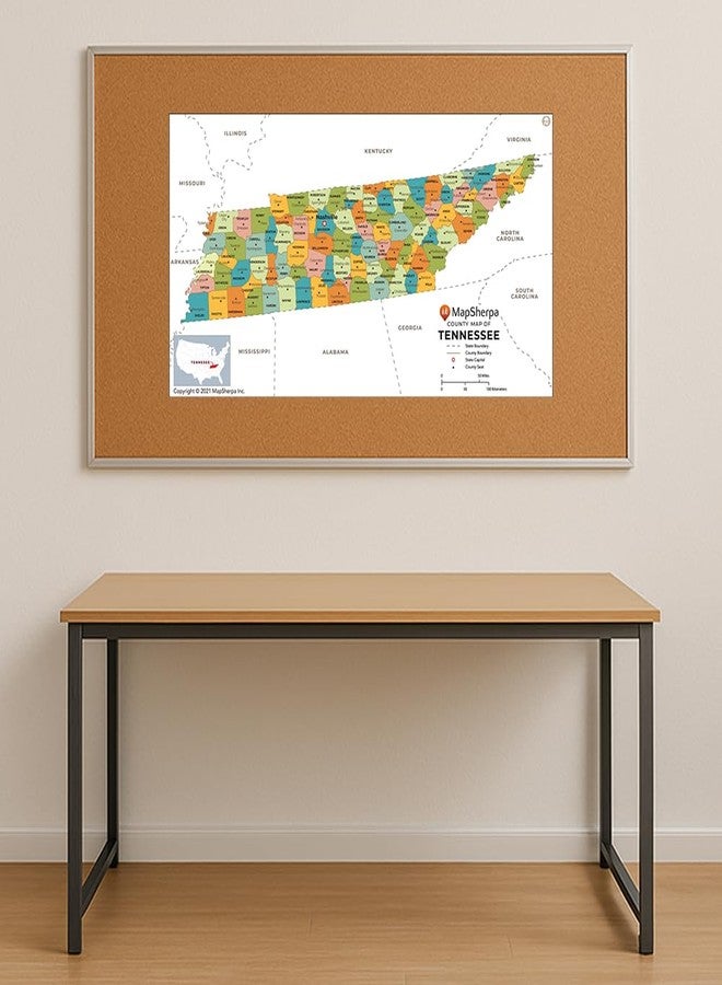 MapSherpa Tennessee Counties Map - Standard - 36" x 19.5" Laminated - Image 2