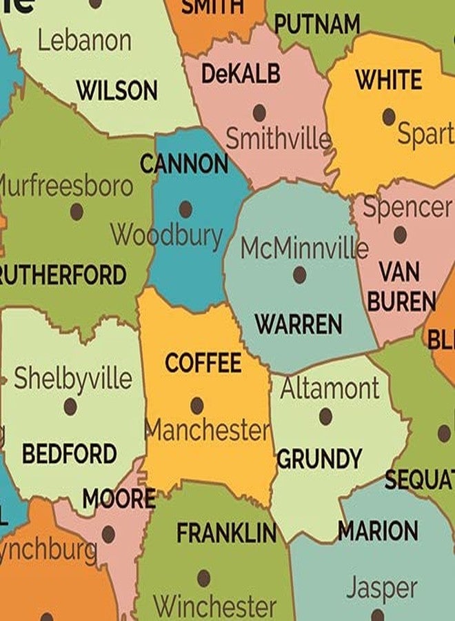 MapSherpa Tennessee Counties Map - Standard - 36" x 19.5" Laminated - Image 3