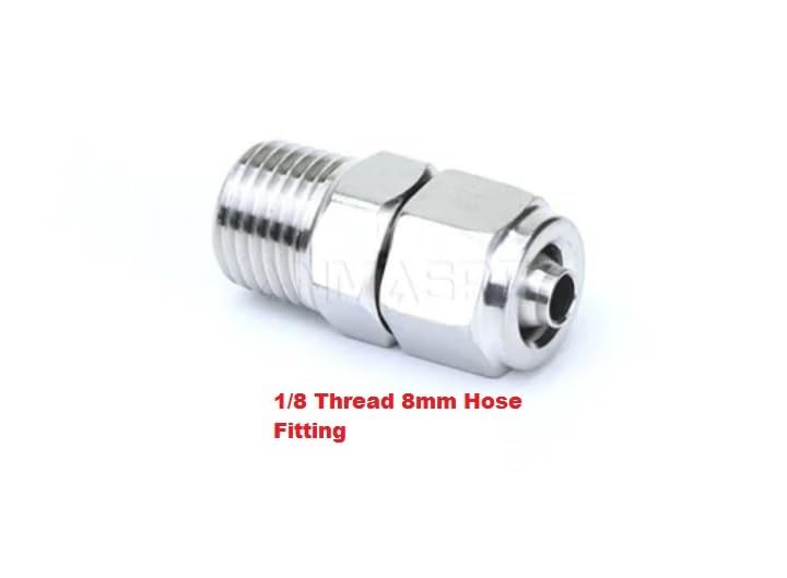 SASARTECH Air PNEUMATIC 4PCS304 Stainless Steel Straight 18 NPT Thread 8MM HOSE Tube Fitting Twist To Connect PCConnector Series for Air Tank Air Bags for Pneumatic Fitting Accessories  - Image 2