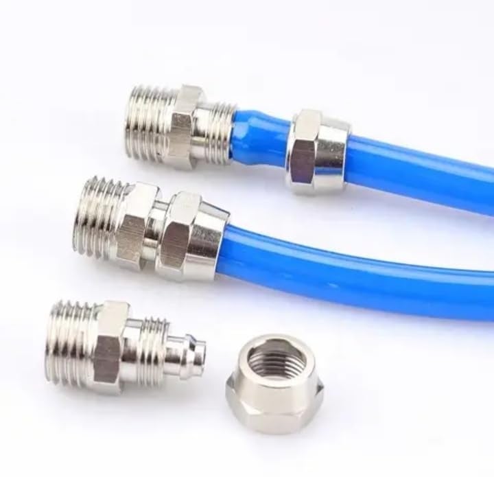 SASARTECH Air PNEUMATIC 4PCS304 Stainless Steel Straight 18 NPT Thread 8MM HOSE Tube Fitting Twist To Connect PCConnector Series for Air Tank Air Bags for Pneumatic Fitting Accessories  - Image 1