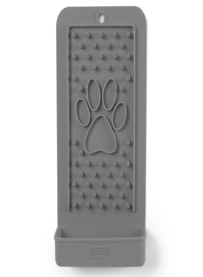 ديكساس سجادة ديكساس لللعق والتسلية مع صينية تجميع للكلاب والقطط - 5 × 9 بوصات، رمادي فاتح. تلتصق بمعظم الأسطح الملساء أو الزلقة. تخفف القلق، وتمنع الملل، وتسلي وتشتت انتباه الحيوان الأليف. - Image 1