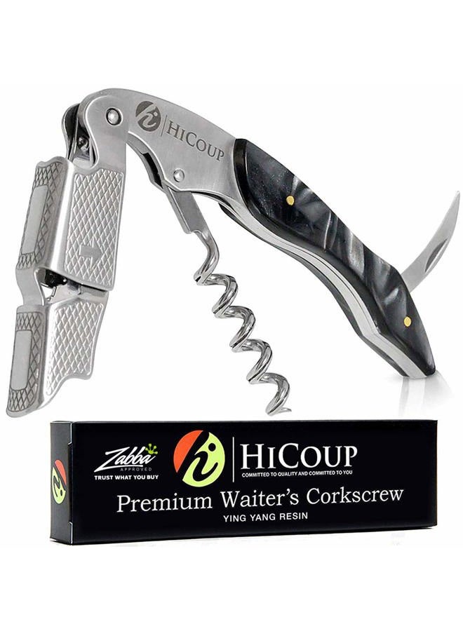 HiCoup Kitchenware Wine Opener - Professional Corkscrews for Wine Bottles w/Foil Cutter and Cap Remover - Manual Wine Key for Servers, Waiters, Bartenders and Home Use - Ying Yang - Image 1
