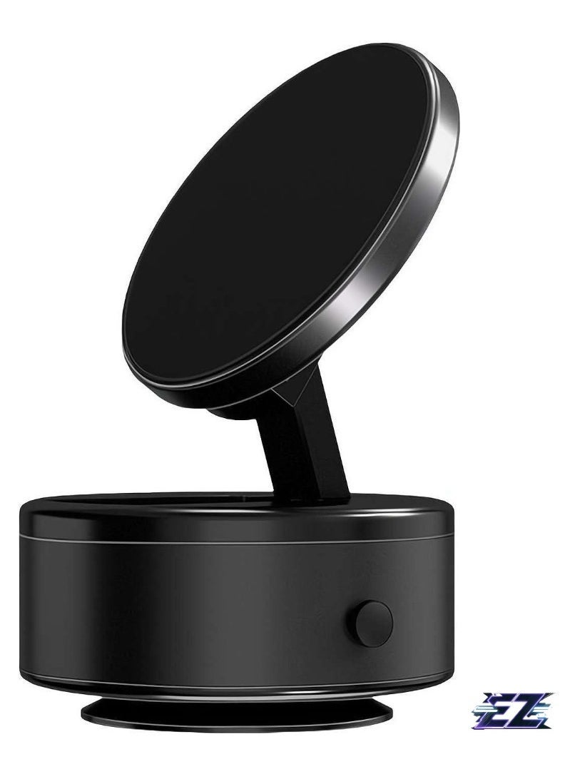 ELTRAZONE Electric Vacuum Magnetic Suction Car Phone Mount, Hands-Free Shower Phone Holder, 360° Rotation Electric Suction Cup Magnetic Phone Holder for All Smooth Surfaces (Black) - Image 1