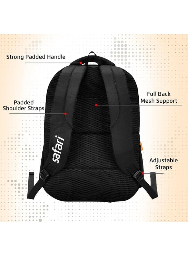 Safari Verge 37L Casual Printed Backpack, 3 Compartments, Raincover, Armor Base, Organizer, Bottle Holder, Front Pocket, School Bag for Boys and Girls, College Bag, Office Bag, Travel Bag - Image 3